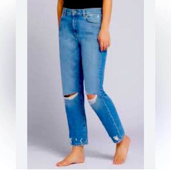 Current Elliot The Boyfriend Original Fit Distressed Straight Leg Jeans NWT 26 - Picture 1 of 5